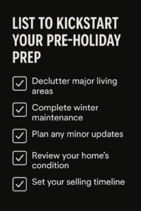 An infographic on a List to Kickstart Your Pre-Holiday Prep